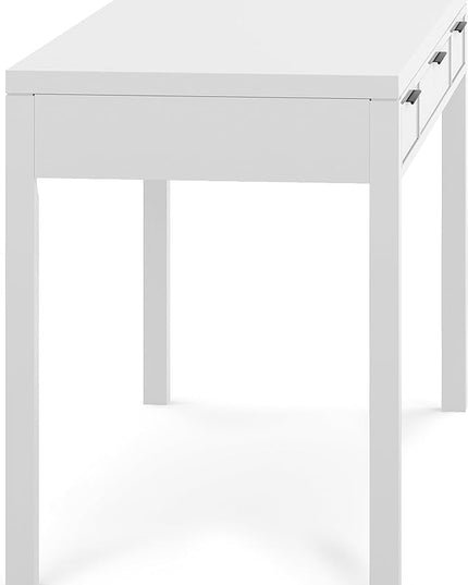 SIMPLIHOME Hollander Solid Wood Contemporary 60 Inch Wide Desk in White, for The Office Desk, Writing Table, Workstation and Study Table Distressed Dark Brown - LeafyLoom