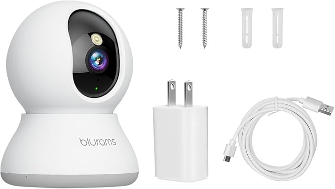 blurams Indoor Camera 2K, Cameras for Home Security 5GHz, 360° Pet Camera w/Motion Tracking, Phone App, 2-Way Audio, IR Night Vision, Siren, Works with Alexa & Google Assistant Blurams