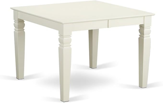 East West Furniture WEBO5-LWH-W 5 Piece Dinette Set for 4 Includes a Rectangle Room Table with Butterfly Leaf and 4 Dining Chairs, 42x60 Inch, Linen White - LeafyLoom