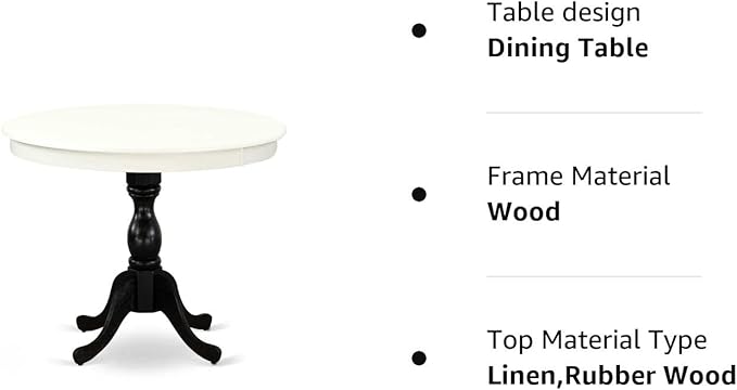 East West Furniture Dining Table, 36x36 Inch, AMT-LBL-TP - LeafyLoom