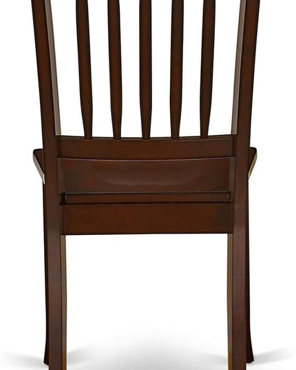 East West Furniture DAC-MAH-W Danbury Dining Room Chairs - Slat Back Solid Wood Seat Chairs, Set of 2, Mahogany - LeafyLoom