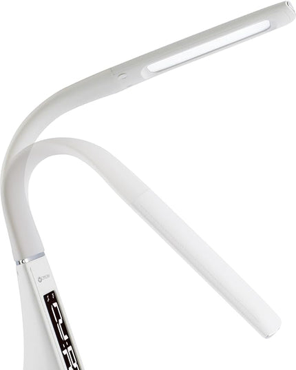 OttLite Thrive LED Sanitizing Desk Lamp with Clock and USB Charging - Eliminates up to 99.9% of Bacteria, Touch Activated, Flexible Neck, Modern Light for Reading, Crafting & Office Desktop - LeafyLoom