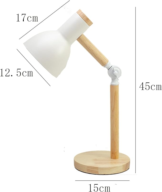 himmel Table Lamp, Adjustable Wooden Table Lamp, Children's Desk Lamp for Bedroom, Living Room, E27 Base Reading Next Lamp - LeafyLoom