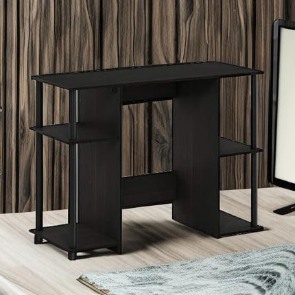 Furinno JAYA Computer Study Desk,Open Storage, Espresso - LeafyLoom