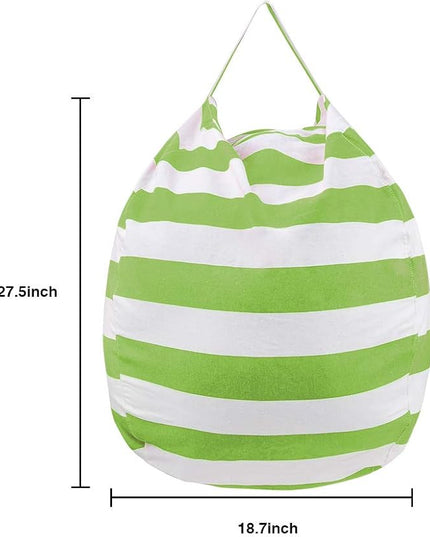27Inch Stuffed Animal Storage Bean Bag Chair Cover for Kids room, Gifts for 3 4 5 6 7 8 9 Boys Girls Stuffed Animals Toy Storage Bags, New Year Gift-Green - LeafyLoom