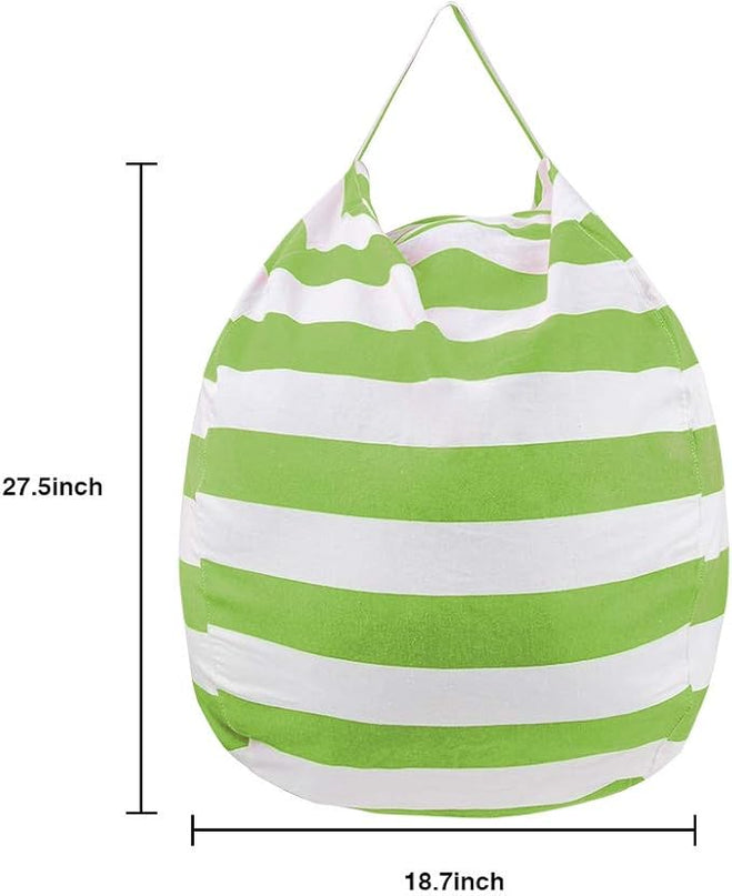 27Inch Stuffed Animal Storage Bean Bag Chair Cover for Kids room, Gifts for 3 4 5 6 7 8 9 Boys Girls Stuffed Animals Toy Storage Bags, New Year Gift-Green - LeafyLoom