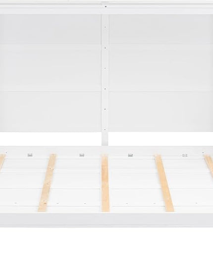 Merax Modern Farmhouse Solid Wood Murphy Bed Chest/Space Saving/Wood Slat Support/Queen,White - LeafyLoom