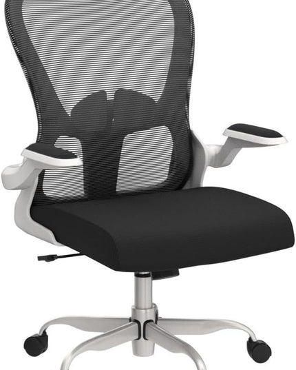 Ergonomic Office Chair, Comfort Swivel Home Office Task Chair, Breathable Mesh Desk Chair, Lumbar Support Computer Chair with Flip-up Arms and Adjustable Height - LeafyLoom