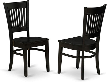 East West Furniture Dublin 5 Piece Set includes a Round Dining Room Table with Dropleaf and 4 Kitchen Chairs, 42x42 Inch, Black - LeafyLoom