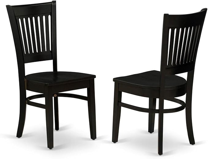 East West Furniture Dublin 5 Piece Set includes a Round Dining Room Table with Dropleaf and 4 Kitchen Chairs, 42x42 Inch, Black - LeafyLoom