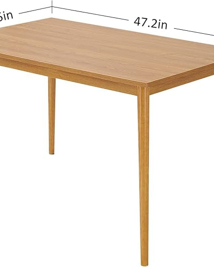 Panana Modern Dining Table 47 Inch Kitchen Table with Solid Wood Leg Oak Finish Dinner Table Dining Room Home Furniture Natural - LeafyLoom
