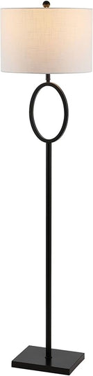JONATHAN Y JYL1089C April 61" Metal Modern Contemporary LED Floor Lamp, Modern, Contemporary, Glam, Traditional, Office, Living Room, Family Room, Dining Room, Bedroom, Hallway, Foyer, Nickel - LeafyLoom