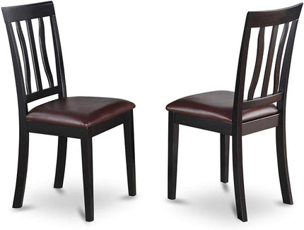 East West Furniture Eden 3 Piece Kitchen Set Contains a Round Room Table with Pedestal and 2 Faux Leather Upholstered Dining Chairs, 30x30 Inch, ESAN3-BCH-LC - LeafyLoom