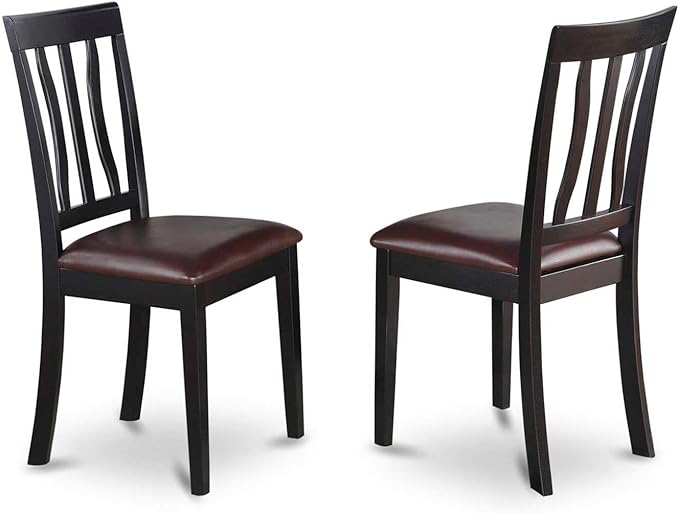 East West Furniture Eden 3 Piece Kitchen Set Contains a Round Room Table with Pedestal and 2 Faux Leather Upholstered Dining Chairs, 30x30 Inch, ESAN3-BCH-LC - LeafyLoom