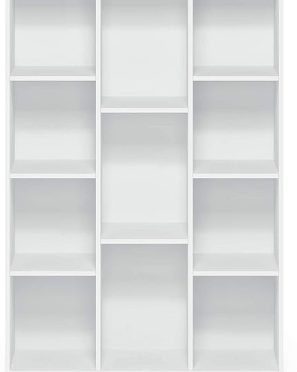 Furinno Luder Bookcase / Book / Storage , 11-Cube, White - LeafyLoom