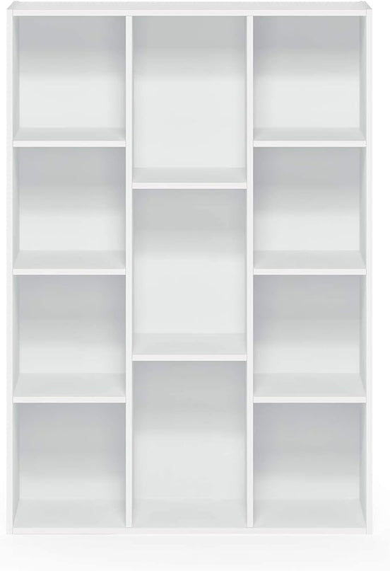 Furinno Luder Bookcase / Book / Storage , 11-Cube, White - LeafyLoom