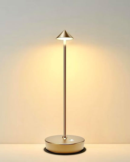 Rechargeable Cordless Table Lamp, 6000mAh LED Battery Operated Desk Lamp Touch 3 Color Stepless Dimming Portable Outdoor Waterproof Table Light for Patio/Restaurant/Dining/Home(Bronze) - LeafyLoom