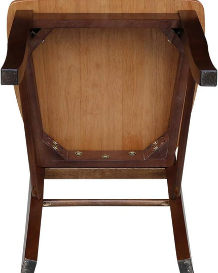 International Concepts Pair of Madrid LadderBack Chairs, Cinnamon/Espresso - LeafyLoom