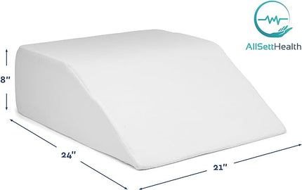 Leg Elevation Wedge Pillow for Sleeping, After Surgery | Memory Foam | Relieves Foot and Ankle Injury, Legs, Hip, and Knee Pain, Improves Blood Circulation, 8 Inch - LeafyLoom