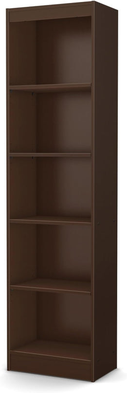 South Shore Axess 5-Shelf Narrow Bookcase, Chocolate - LeafyLoom