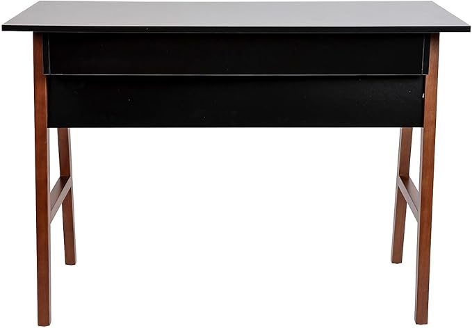 Flash Furniture Darla Computer Desk - Black Home Office Desk with Storage Drawer - 42" Long Writing Desk for Bedroom - LeafyLoom