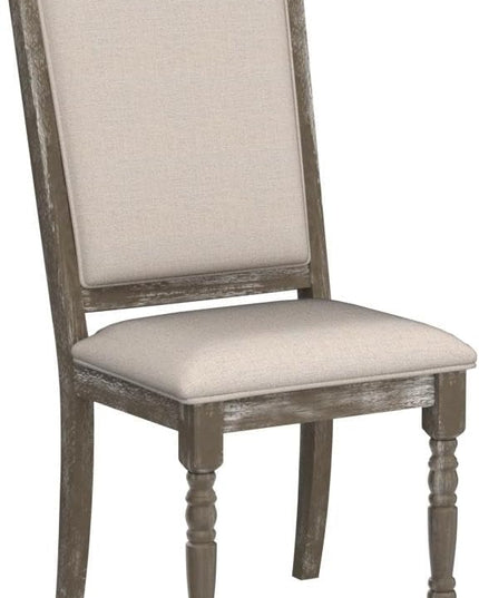 Roundhill Furniture Ferran Wood Pedestal Dining Chair, Reclaimed Gray Set of 2 - LeafyLoom