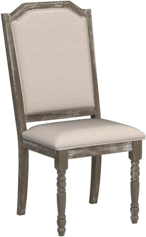 Roundhill Furniture Ferran Wood Pedestal Dining Chair, Reclaimed Gray Set of 2 - LeafyLoom