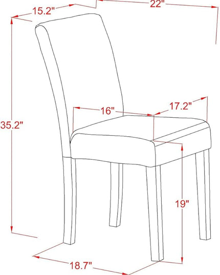 East West Furniture 1NDAB5-OAK-04 5 Piece Set includes a Rectangle Dining Room Table with Dropleaf and 4 Light Tan Linen Fabric Upholstered Parson Chairs, 30x48 Inch - LeafyLoom