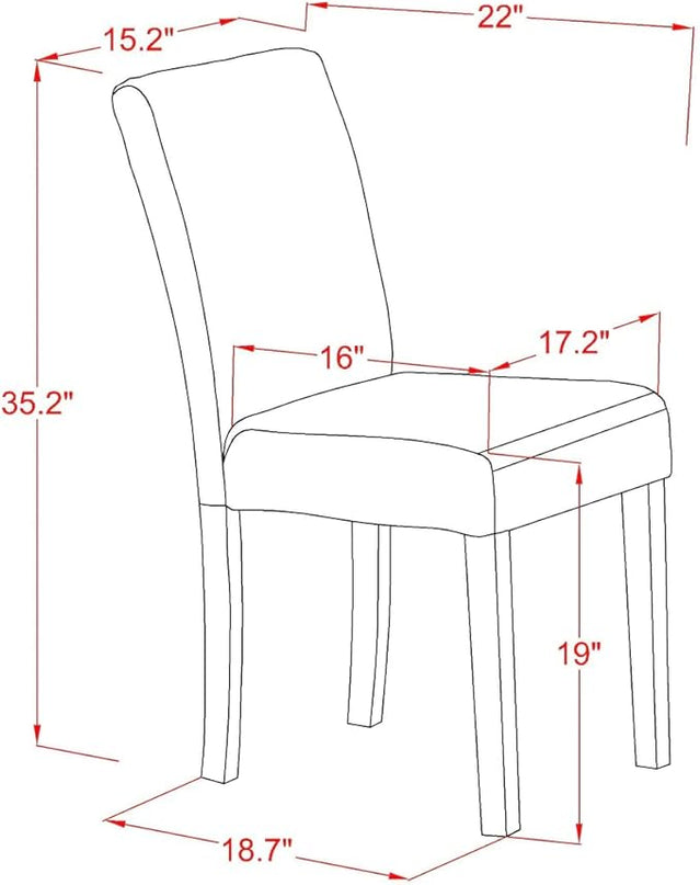 East West Furniture 1NDAB5-OAK-04 5 Piece Set includes a Rectangle Dining Room Table with Dropleaf and 4 Light Tan Linen Fabric Upholstered Parson Chairs, 30x48 Inch - LeafyLoom