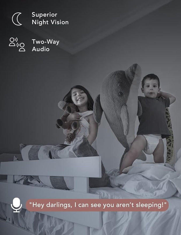 nooie Baby Monitor with SD Card,Baby Monitor with Camera 360 Camera, WiFi Baby Cam with Phone App, AI MotionTracking and Sound Detection,1080P Night Vision Two-Way Audio nooie
