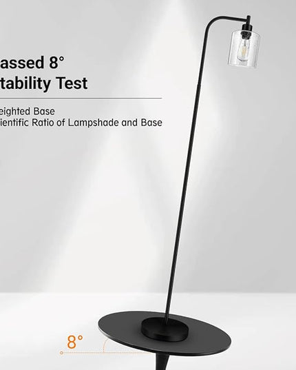 BoostArea Modern Floor Lamp with Seeded Glass Shade, 65 Inches Tall, Energy Efficient, LED Bulb Included, Easy Assembly and Use - LeafyLoom