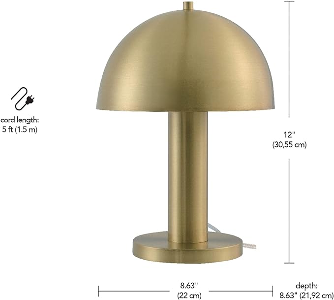 Globe Electric Novogratz x 65856 Olivia 12" Table Lamp, Matte Brass - LeafyLoom