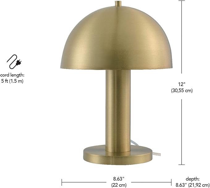 Globe Electric Novogratz x 65856 Olivia 12" Table Lamp, Matte Brass - LeafyLoom