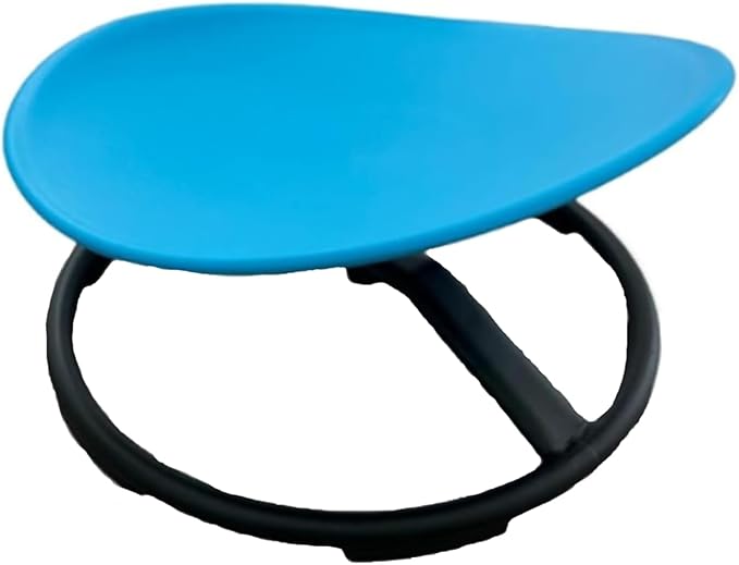 Giggle & Play Kids Swivel Chair, Sensory Spinning Chair, Body Balance Physical Therapy Equipment, Autism Swivel Chair, Montessori Carousel Spinning Toy Chair - 360° Sit and Spin (Blue) - LeafyLoom