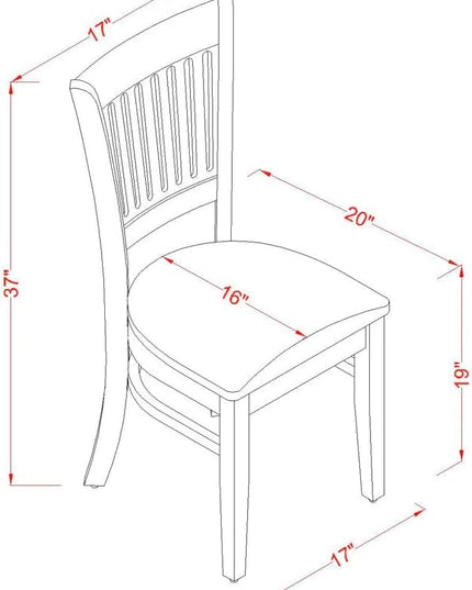 East West Furniture Vancouver Dining Linen Fabric Upholstered Wood Chairs, Set of 2, Oak - LeafyLoom