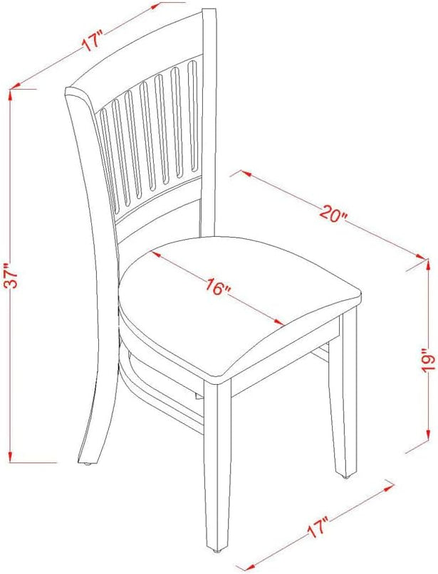 East West Furniture Vancouver Dining Linen Fabric Upholstered Wood Chairs, Set of 2, Oak - LeafyLoom