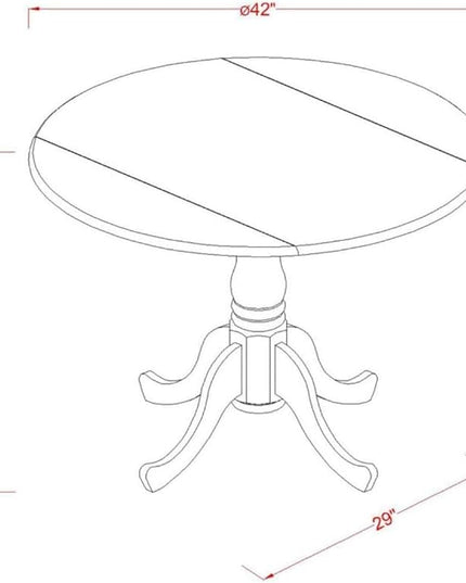 East West Furniture Dublin 3 Piece Modern Set Contains a Round Wooden Table with Dropleaf and 2 Light Beige Linen Fabric Parsons Dining Chairs, 42x42 Inch, DLGA3-MAH-32 - LeafyLoom