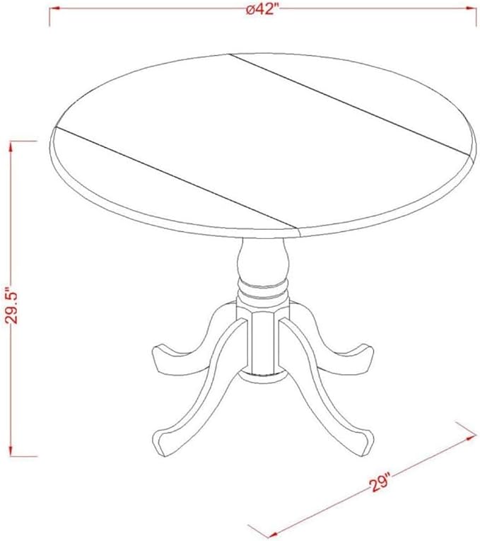 East West Furniture Dublin 3 Piece Modern Set Contains a Round Wooden Table with Dropleaf and 2 Light Beige Linen Fabric Parsons Dining Chairs, 42x42 Inch, DLGA3-MAH-32 - LeafyLoom