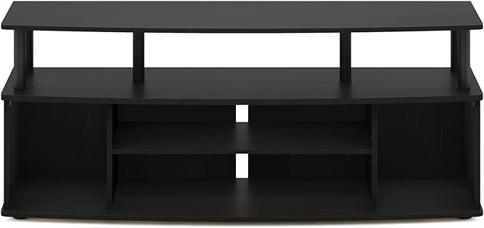 Furinno Jaya Large Entertainment Center Hold up to 55-in TV, Inches, Blackwood - LeafyLoom