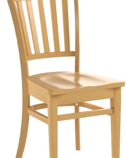 East West Furniture GRC-OAK-W Groton Kitchen Dining Chairs - Slat Back Wooden Seat Chairs, Set of 2, Oak - LeafyLoom