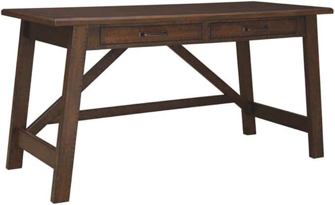 Signature Design by Ashley Baldridge Rustic Home Office Desk, Distressed Brown - LeafyLoom
