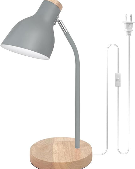 Himmel Desk Lamp, Adjustable Metal Table Lamp, Children's Table Lamp for Bedroom, Living Room, E27 Socket Reading Next to Lamp (Grey) - LeafyLoom