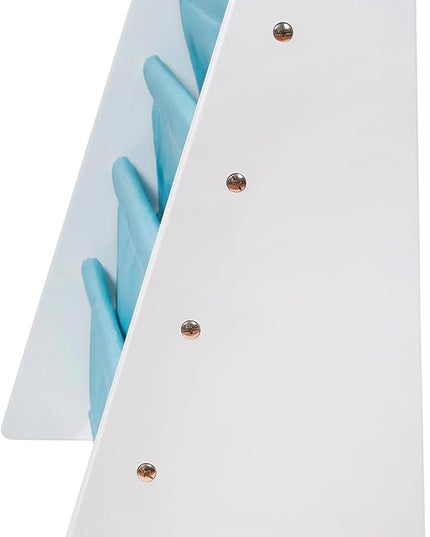 Wildkin Kids Canvas Sling Bookshelf for Boys and Girls, Wooden Design Features Four Fabric Shelves, Keep Bedrooms, Playrooms, and Classrooms Organized, an Ideal Kids Bookshelf (White w/Aqua) - LeafyLoom
