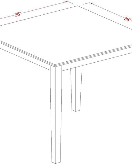 East West Furniture Pub 3 Piece Counter Height Dining Set for Small Spaces Contains a Square Wooden Table and 2 Kitchen Chairs, 36x36 Inch, Oak - LeafyLoom