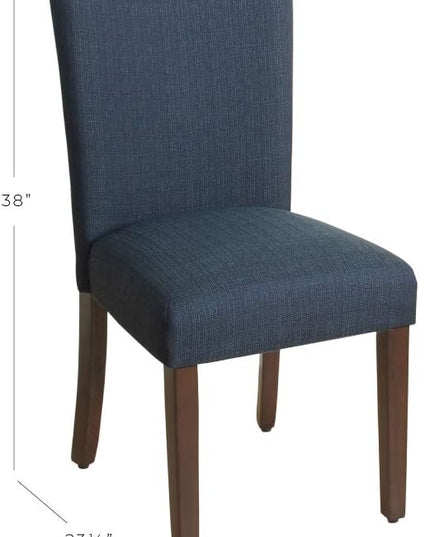 HomePop Parsons Classic Upholstered Accent Dining Chair, Single Pack, Dark Blue - LeafyLoom