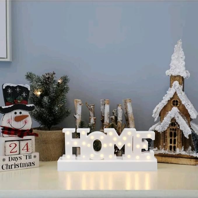 GUOCHENG Home Letter Decor Light LED Alphabet Marquee Light Sign Home Decorative Mood Table Lamps for Bedroom Children Kids Room Nursery Everyday Indoor Motif Decor - LeafyLoom
