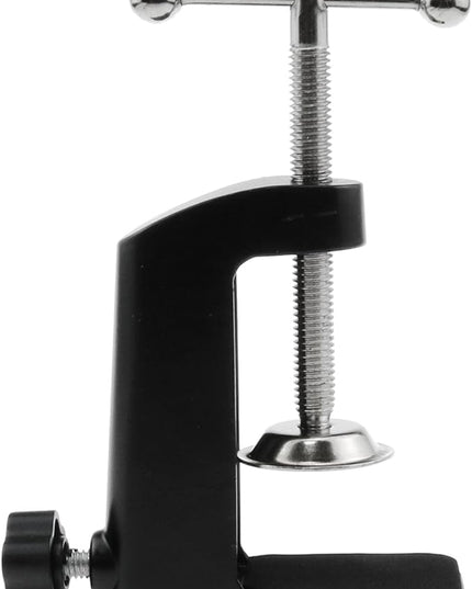 1PCS Black Aluminum Alloy Desk C-Clamp Desk Light Mounting Cantilever Bracket With Adjustable Screws for Microphone Arm and Desktop Table Lamp - LeafyLoom
