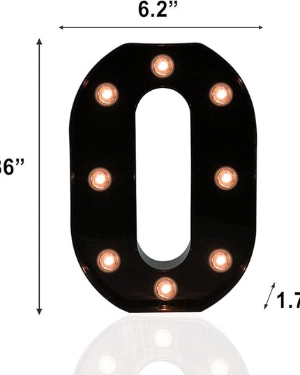 Light Up Black Alphabet Marquee Number Sign LED Marquee Number Lights Sign for Night Light Home Bar Christmas Lamp Birthday Party Wedding Decoration 0 - LeafyLoom