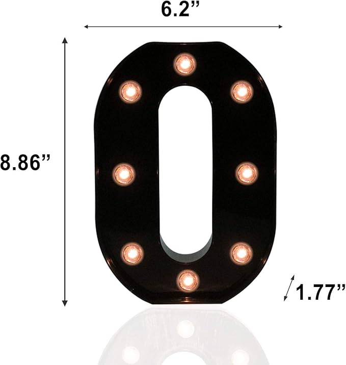 Light Up Black Alphabet Marquee Number Sign LED Marquee Number Lights Sign for Night Light Home Bar Christmas Lamp Birthday Party Wedding Decoration 0 - LeafyLoom