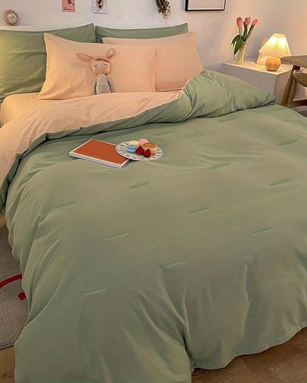 NINENINE King Comforter Set Sage Green Bedding Light Green Comforter Set Comforter Set for Women Men Solid Color Camel Green Comforter Sets with 1 Comforter 2Pillowcases - LeafyLoom